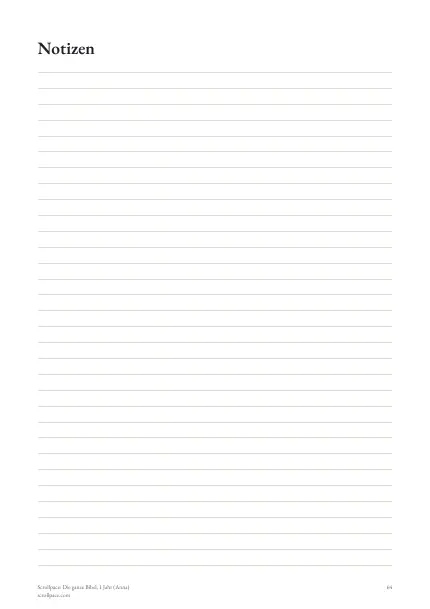 Seite „Notizseiten“ eines gedruckten Leseplans